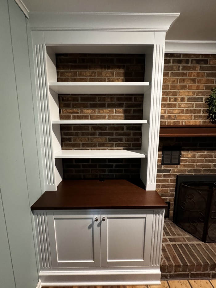 Thick wood shelving